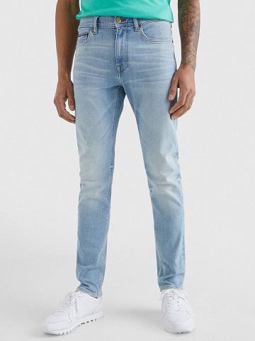 Férfi Tommy Hilfiger Slim fit faded wash Farmer Nadrág Kék | HU 1163ZUT